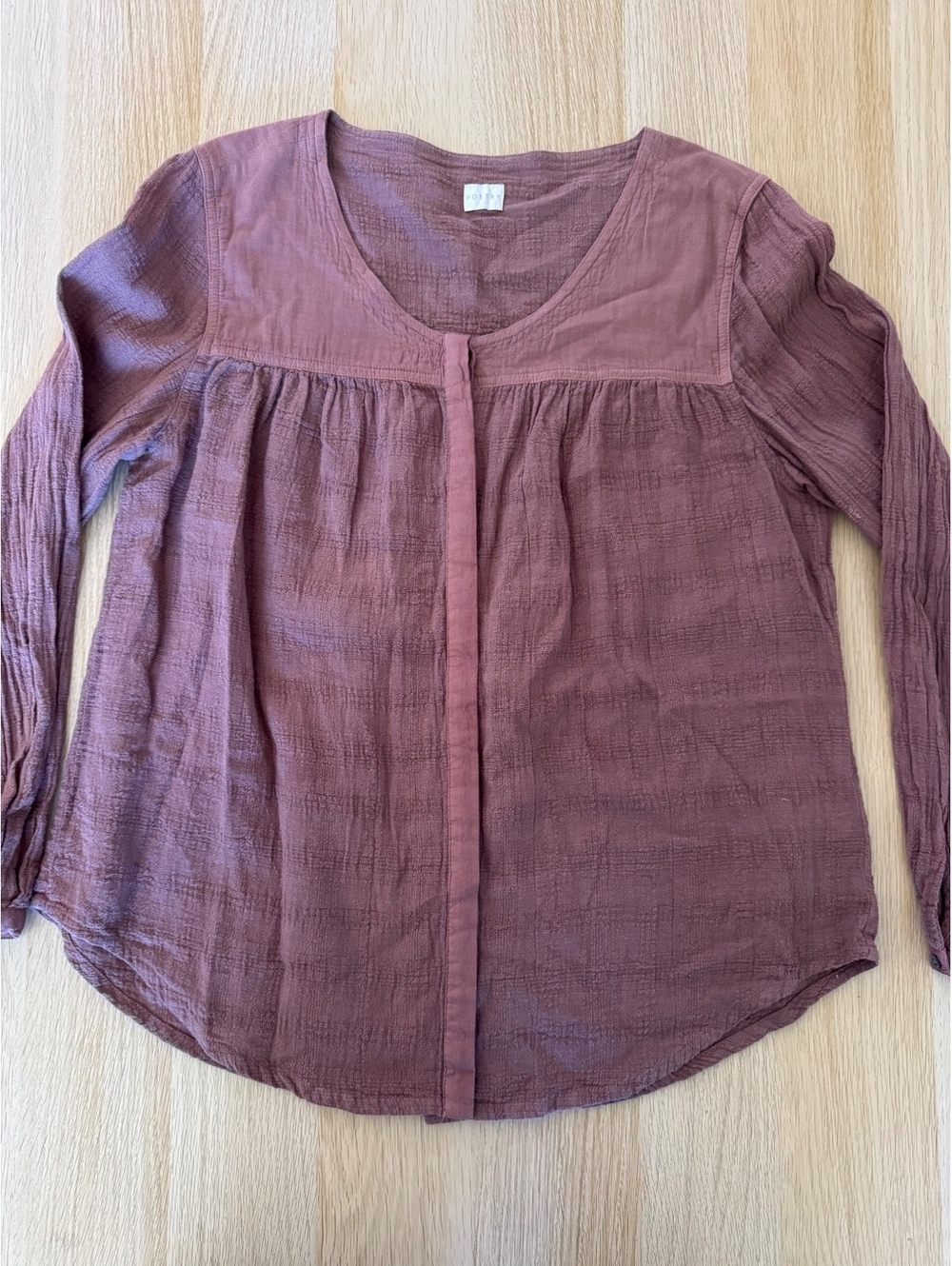 EUC Poetry Mauve Boho Whimsy Linen Blend Blouse UK 14 US 10